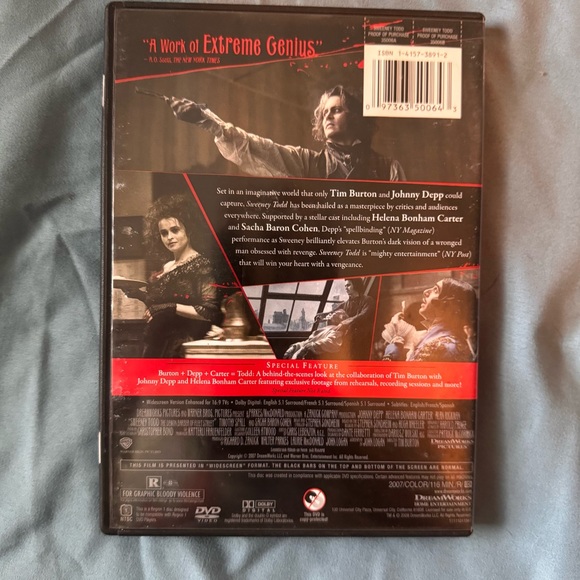 Sweeney Todd: The Demon Barber Of Fleet Street [DVD] 2007 Disc Tested, Working - Picture 2 of 3